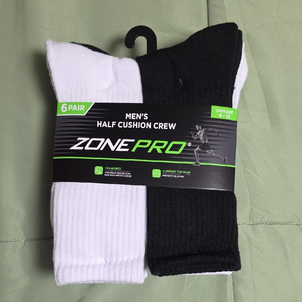 Zone Pro Men's Half Cushion Crew Socks